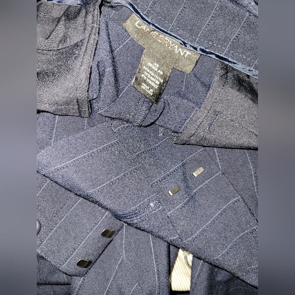 Lane Bryant Navy Blue Pinstripe 22 Regular Dress Trouser Pants - Picture 4 of 5